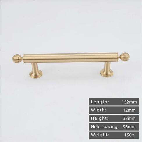 Solid Brass Pull Handle Kitchen Cabinet Drawer Gold Stripe Ball 1Pcs(8808-96) in Saudi Arabia