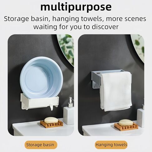 2 Pcs Collapsible Plastic Trash Bag Holder, Kitchen Cabinet Door, Garbage Bag Holder Under Sink, White, Plastic, 5 Gallon, Rectangular, Indoor/Outdoor, Adjustable, No Lid, Trash Can in Saudi Arabia