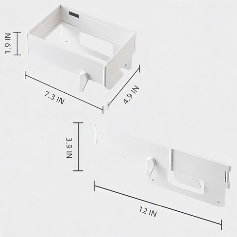 2 Pcs Collapsible Plastic Trash Bag Holder, Kitchen Cabinet Door, Garbage Bag Holder Under Sink, White, Plastic, 5 Gallon, Rectangular, Indoor/Outdoor, Adjustable, No Lid, Trash Can in Saudi Arabia