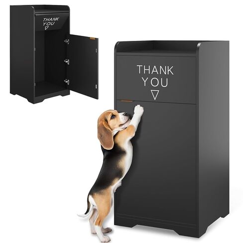 Kitchen Trash Can Cabinet with Tray Holder, 35-Gallon Wooden Commercial Indoor Trash Can, Storage Compartment for Restaurants, Cafes, Office Breakrooms in Kuwait