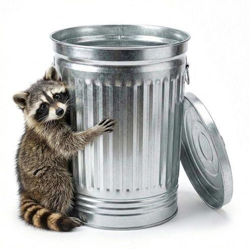 31 Gallon Galvanized Steel Trash Can with Lid – Heavy Duty Metal Outdoor Garbage Bin for Yard Waste, Pet Food Storage, and Ash Disposal, Rust Resistant, and Weatherproof Utility Container in Saudi Arabia