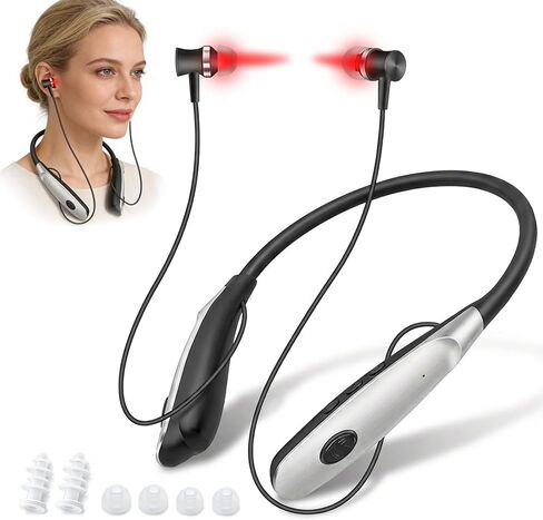 العلاج بالضوء الأحمر للأذنين من إنلي، جهاز العلاج بالضوء الأحمر المحمول بطول 650 نانومتر لراحة واسترخاء الأذن اللطيفة، مع مؤقت تلقائي لمدة 30 دقيقة و3 أوضاع للروتين الصحي اليومي، أسود in Kuwait