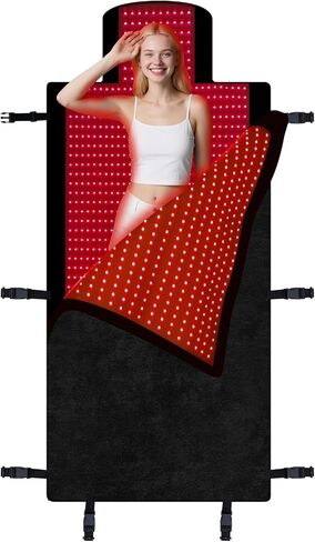 Red Light Therapy Mat Full Body 74.8"x33.6", Infrared Red Light Therapy Blanket with 2630 LEDs, 660nm & 850nm Dual Wavelength, Pulse Modes, Timer & Intensity Control in Saudi Arabia
