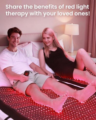 Red Light Therapy Mat Full Body 74.8"x33.6", Infrared Red Light Therapy Blanket with 2630 LEDs, 660nm & 850nm Dual Wavelength, Pulse Modes, Timer & Intensity Control in Saudi Arabia
