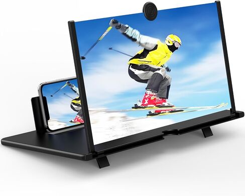 20" Screen Magnifier for Smartphone,3D HD Screen Enlarger for Movies, Videos, and Gaming,Screen Magnifier with Adjustable Angle Design Amplifier Desktop Magnifying for Seniors Reading(Black, 20 Inch) in Saudi Arabia