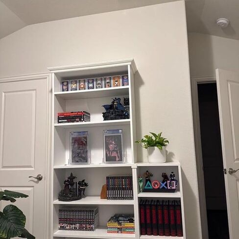 طقم قولبة التاج لرف كتب IKEA Billy - حافة علوية معيارية مثبتة للأرفف العريضة أو الضيقة - تركيب سهل بدون أدوات بدون غراء - يناسب وحدات بيلي بدون باب - مجموعة ترقية لفافة الرف المخصصة (أبيض) in Kuwait