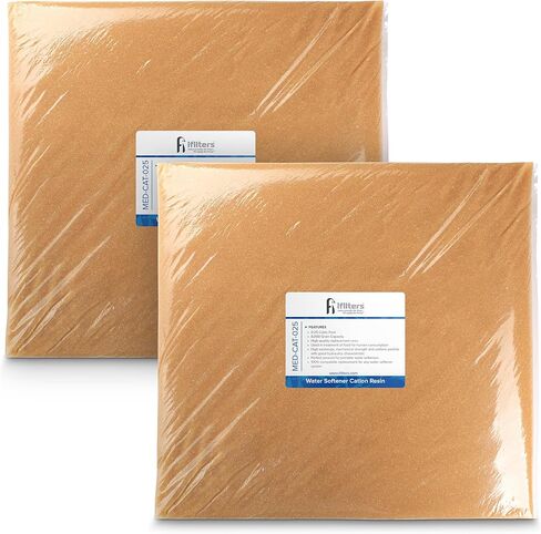 استبدال وسائط الراتنج منقي المياه من iFilters - 1/2 قدم مكعب (CuFt) | 100% كاتيون عالي الجودة للتبادل الأيوني | سعة 16,000 حبة | معتمد من NSF (MED-CAT-025/2) in Kuwait