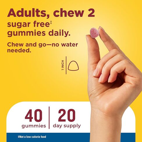 Nature Made Zero Sugar Magnesium Citrate Gummies 200 Mg Per Serving, Muscle & Bone Support, Aspartame Free, 40 Sugar Free High Absorption Magnesium Gummies, 20 Day Supply in Saudi Arabia