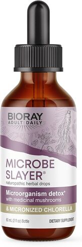 BIORAY Daily Microbe Slayer - 2 fl oz - Promotes Balance of Intestinal Microbes & Nourishes the Liver - Non-GMO, Vegetarian, Gluten Free in Kuwait