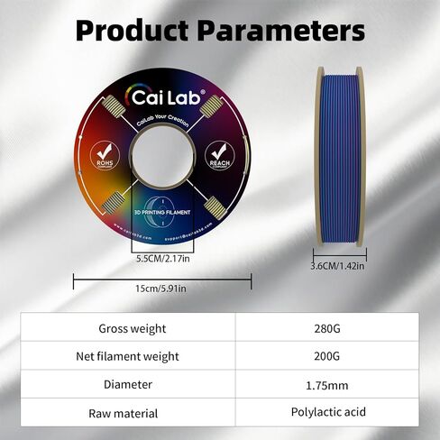 Silk Rainbow PLA Filament 1.75mm, Multicolor Gradient, +/- 0.02mm, Compatible with Bambu Lab P1S/A1/X1 & Most FDM Printers, 200g Spool -Silk Purple Yellow Blue in Saudi Arabia