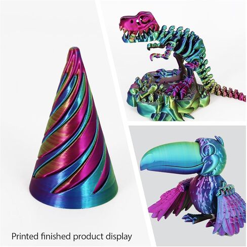 Silk Rainbow PLA Filament 1.75mm, Multicolor Gradient, +/- 0.02mm, Compatible with Bambu Lab P1S/A1/X1 & Most FDM Printers, 200g Spool -Silk Purple Yellow Blue in Saudi Arabia