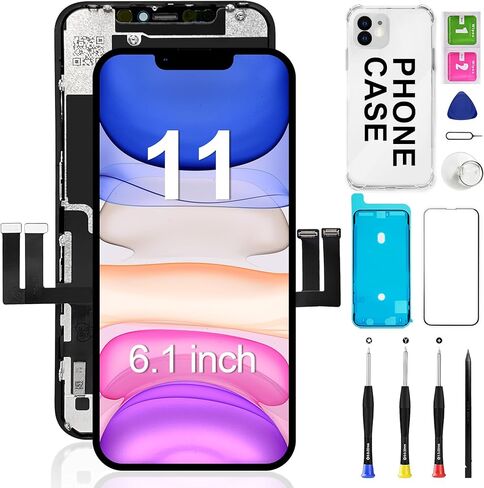for iPhone XR Screen Replacement, 6.1-inch 3D Touch LCD Display Digitizer Frame Assembly for A1984, A2105, A2106, A2108 with Repair Tools Kit in Saudi Arabia