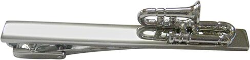 Kiola Designs Silver Toned Trombone Music Instrument Square Tie Clip in Saudi Arabia