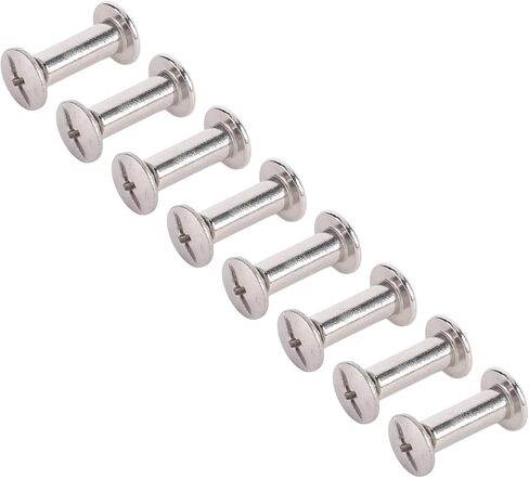 FAUOSWUK Rivet Stud Set, 100 Sets Stainless Steel Screw Post Binding Leather Screw M2.5 Flat Round Head Rivet Stud Fastener Set for Leather Crafts Decoration (3.5 * 12 * 7mm) in Saudi Arabia