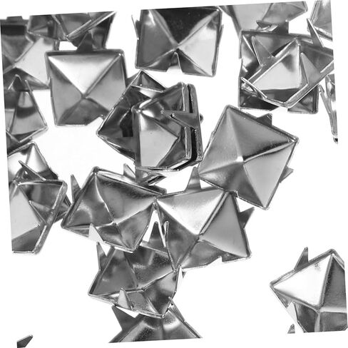 jojofuny 100 Pcs 10mm Silver Square Pyramid Studs for DIY Clothing Shoes Bags Metal Punk Spikes for Crafts and Accessories in Saudi Arabia