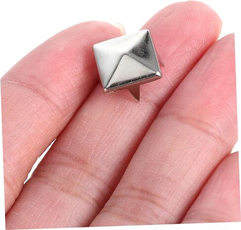 jojofuny 100 Pcs 10mm Silver Square Pyramid Studs for DIY Clothing Shoes Bags Metal Punk Spikes for Crafts and Accessories in Saudi Arabia