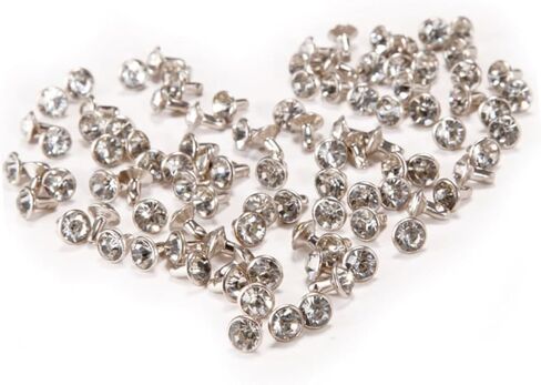 Gadpiparty 100Pcs White Rhinestone Rivets for DIY Crafting Durable Metal Studs for Clothing Bags Jackets Shoes and More Easy to Install Spikes in Saudi Arabia