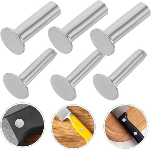 Zerodeko 4pairs Knife Pin Rivets for Wooden Handles Diy Knife Handle Repair Accessories Stainless Steel Fasteners Studs Kit in Saudi Arabia