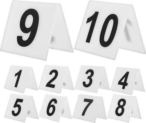 Zerodeko Reusable Number Markers 1-10 Double-Sided Acrylic Table Numbers for Restaurant Seating and Evidence Markers 2.48X2.16X1.65 Inch Compact Tabletop Signs in Saudi Arabia