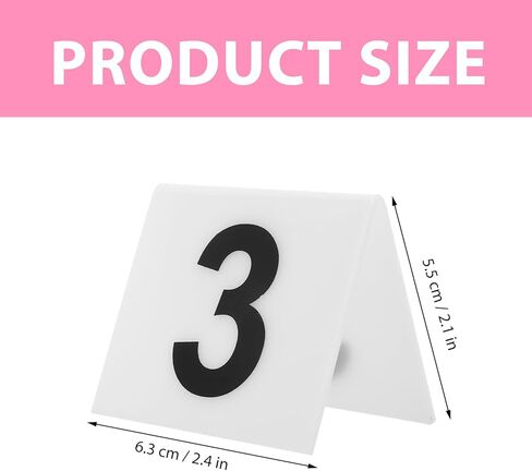Zerodeko Reusable Number Markers 1-10 Double-Sided Acrylic Table Numbers for Restaurant Seating and Evidence Markers 2.48X2.16X1.65 Inch Compact Tabletop Signs in Saudi Arabia