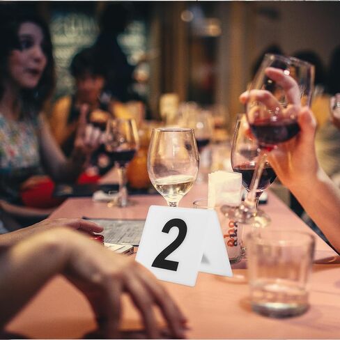 Zerodeko Reusable Number Markers 1-10 Double-Sided Acrylic Table Numbers for Restaurant Seating and Evidence Markers 2.48X2.16X1.65 Inch Compact Tabletop Signs in Saudi Arabia