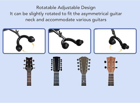 نظام رف تثبيت على الحائط للجيتار من SUNGOOYUE مع 5 خطافات قابلة للتعديل، قضبان ألومنيوم دوارة 270 درجة لعرض القيثارة الصوتية الكهربائية، تخزين أدوات توفير المساحة in Kuwait
