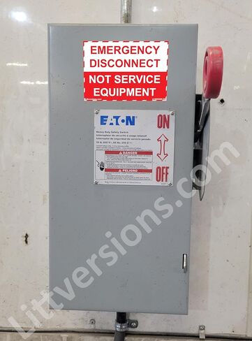5 بوصة × 3.5 بوصة متوافقة مع NEC، قطع الاتصال في حالات الطوارئ، وليس معدات الخدمة، ملصقات مغلفة خارجية، ملصق لوحة كهربائية خطر، فينيل شديد التحمل مقاوم للماء، فائق التحمل in Kuwait