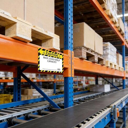 50 Pack Pallet Rack Capacity Labels 3x4-Inch Yellow Caution MAX Load/Shelf LBS Warning Stickers Industrial Strength Sticker for Warehouse Safety in Saudi Arabia