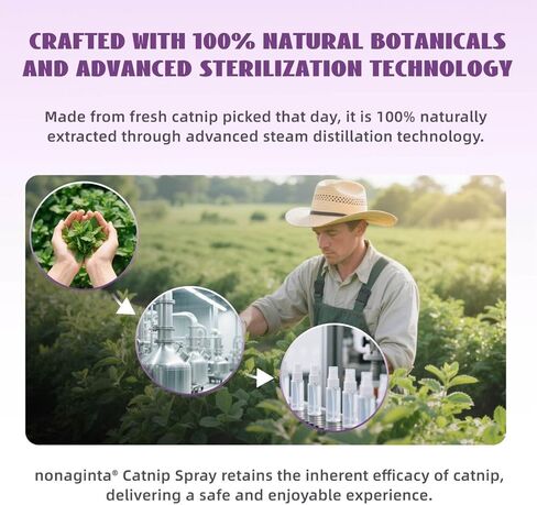 رذاذ النعناع البري للقطط، رذاذ رذاذ النعناع البري الطبيعي 100% للقطط والقطط الصغيرة، يخفف التوتر، ويهدئ، وآمن للحيوانات الأليفة - 2 أونصة سائلة in Kuwait