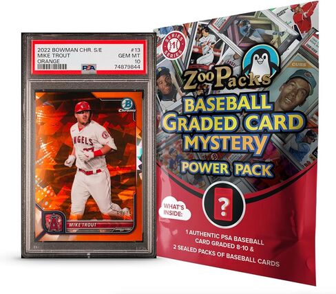 Mike Trout PSA Graded Card Mystery Power Pack - 1 PSA Graded Mike Trout Card and 2 Packs of Cards Per Pack - Amazon Exclusive in Kuwait