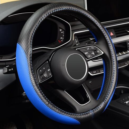 LABBYWAY Car Steering Wheel Cover, Leather, Universal 15 Inch Fit, Anti-Slip & Odor-Free,Brown in Saudi Arabia