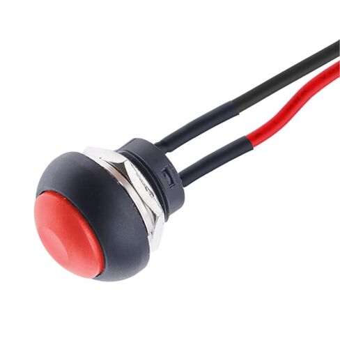 1/6 قطعة مفتاح زر ضغط، 12 مم مؤقت تشغيل وإيقاف مفتاح دائري صغير مقاوم للماء PBS-33B 3A 125V AC مع سلك ملحوم مسبقًا (أزرق، 6 قطع) in Kuwait