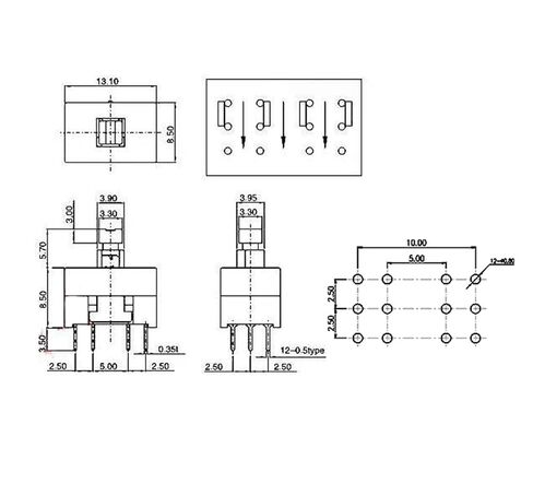 10 قطع مفتاح بـزر دفع، 13 ملم × 8.5 ملم مفتاح إغلاق ذاتي القفل 12Pin in Kuwait