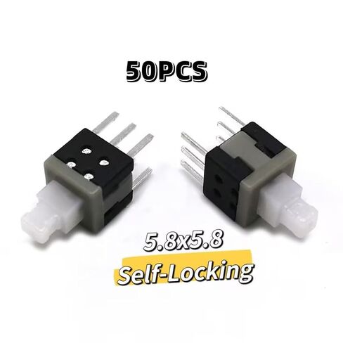 50 قطعة مفتاح زر الضغط ، مفتاح القفل الذاتي اضغط على إيقاف 6Pin حجم 5.8x5.8mm in Kuwait