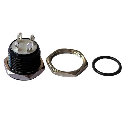 1 قطعة مفتاح زر ضغط، 12 مم مفتاح زر معدني أسود LED 3 فولت - 24 فولت 50 مللي أمبير بدون قفل لاستبدال لوحة أجهزة الكمبيوتر (حلقة حمراء 12 مم، LED 3-6 فولت) in Kuwait