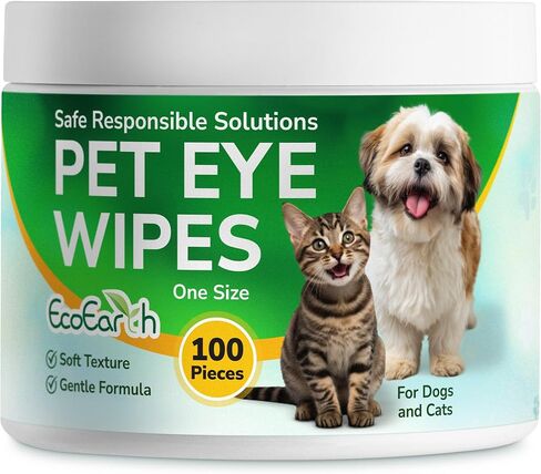 Premium Eye Wipes for Dogs & Cats - 300 Pcs - Pet Eyes Cleaning Pads to Remove Tear Stains, Crust & Discharge - Perfect for Pets Daily Care - Helps with Itching & Dryness - Pre-Soaked & Disposable in Kuwait