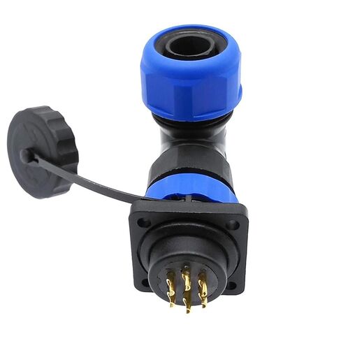 SP20 موصل الأنابيب المموجة 2/3/4/5/6/7/9/10/12/14Pin IP68 شفة المقبس زاوية موصلات 90 درجة الكوع 1 قطعة (9 دبوس) in Kuwait