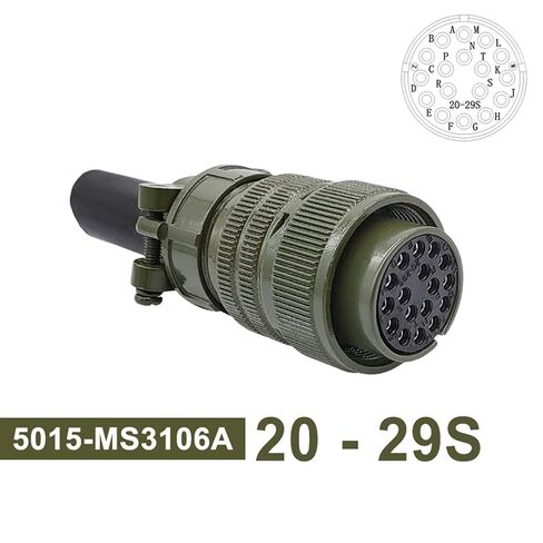 Circular Connectors 5015 MIL STD 20-18 20-27 20-29 MS3106 MS3108 Connector MIL-C Plug Socket MS3102 1Pcs(Plug 3106 20-29S) in Saudi Arabia