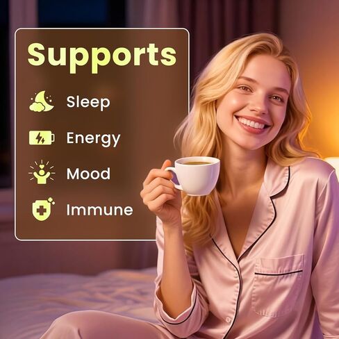 B BEWORTHS الفطر الكاكاو الساخن، 10 - مزيج مستخلص الفطر مع صيغة دعم النوم، أشواغاندا، L-الثيانين، بلسم الليمون، غابا، الميلاتونين، دعم الخريف والبقاء نائما، 30 حصة in Kuwait