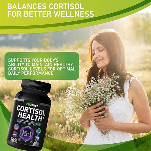 مكمل التخلص من سموم الكورتيزول للنساء والرجال - التحكم في مستوى الكورتيزول المرتفع وانخفاضه - توازن صحة الغدة الكظرية، تنظيف دعم الإجهاد أثناء النوم - مخفض مانع الكورتيزول من أشواغاندا المغنيسيوم إل-ثيانين in Kuwait