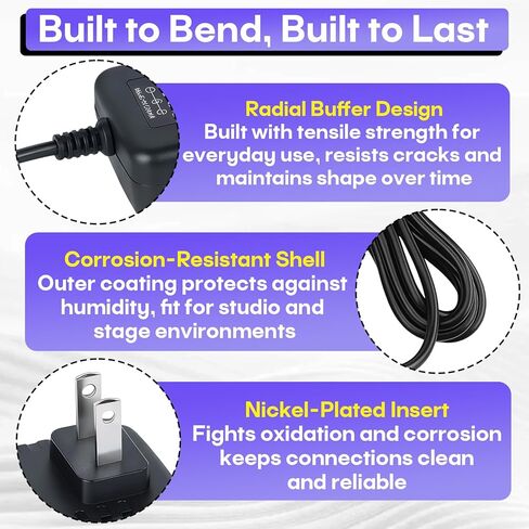 محول طاقة شاحن تيار متردد/تيار مستمر 9 فولت 1 أمبير للوحات المفاتيح الإلكترونية 9 فولت، قابس تيار مستمر إيجابي مركزي 5.5 × 2.1 مم، مصدر طاقة عالمي 100-240 فولت in Kuwait