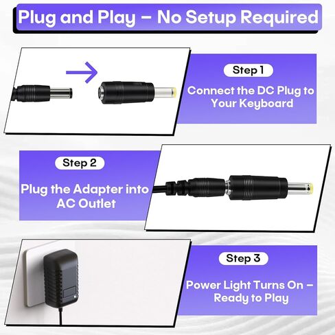 محول طاقة شاحن تيار متردد/تيار مستمر 9 فولت 1 أمبير للوحات المفاتيح الإلكترونية 9 فولت، قابس تيار مستمر إيجابي مركزي 5.5 × 2.1 مم، مصدر طاقة عالمي 100-240 فولت in Kuwait