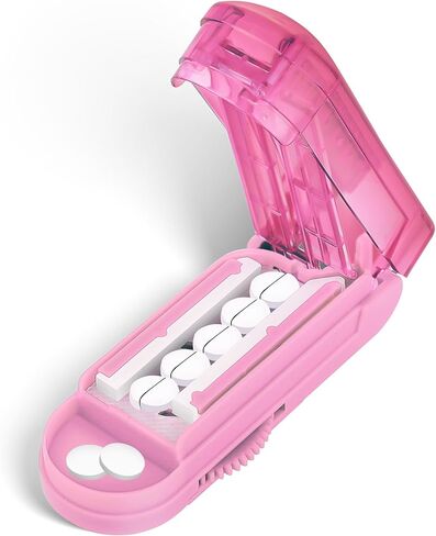 فاصل حبوب منع الحمل من DUBSTAR للحبوب الصغيرة والصغيرة، قواطع متعددة للحبوب الصغيرة أو الكبيرة، فاصل حبوب قابل للتعديل مع جهاز مركزي وواقي شفرة للأقراص المتعددة (أبيض) in Kuwait