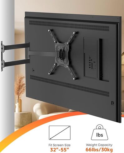 طقم دعامة تثبيت محول PUTORSEN VESA للشاشات من 32 إلى 55 بوصة، تلفزيون LCD LED، دعامة محول تثبيت للتلفزيون، فتحات تثبيت تصل إلى 400 × 400 مم، أسود in Saudi Arabia