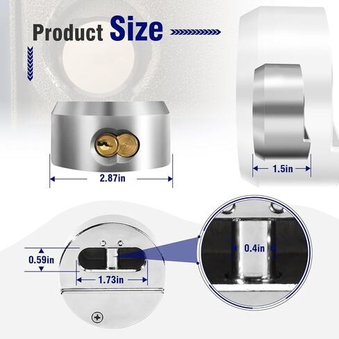 عبوتان من أقفال الأصفاد المخفية شديدة التحمل مع مفاتيح على حد سواء، أقفال بوك، قفل بوك، قفل خارجي لقفل باب المقطورة، الشاحنات والشاحنات الصغيرة (2-7/8 بوصة) in Kuwait