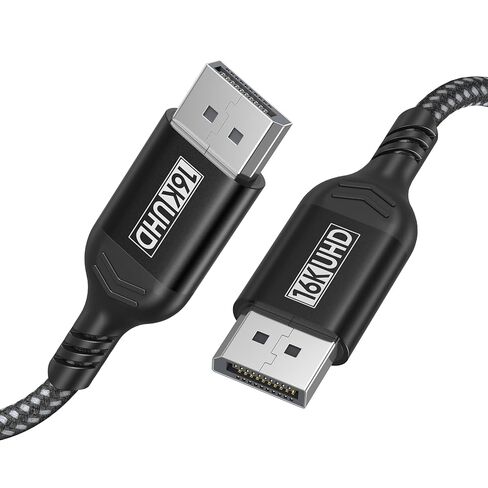 كابل منفذ عرض 1.5FT إلى Displayport 2.1، عبور عالي الأداء بسرعة 80 جيجابت في الثانية، كابل منفذ عرض الألياف الضوئية 16K@60HZ/8K@120HZ/4K@240HZ، سلك DP إلى DP متوافق مع شاشة الألعاب G-Sync RTX 5090 in Kuwait