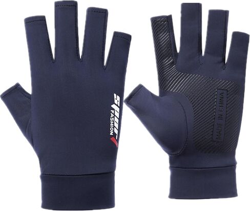 UTOWO Mens Spring/Summe Half Finger Gloves Outdoor Hiking Driving Cycling Riding Breathable Sunblock Gloves UV Protection in Saudi Arabia