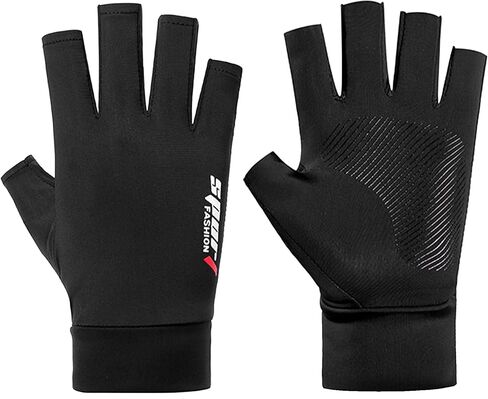 UTOWO Mens Spring/Summe Half Finger Gloves Outdoor Hiking Driving Cycling Riding Breathable Sunblock Gloves UV Protection in Saudi Arabia
