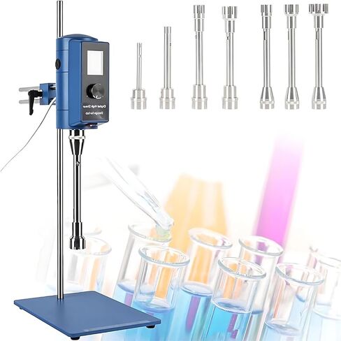 High Speed Dispersing Homogenizer Laboratory Disperser Emulsifier with LCD Display Speed ​​Adjustable 5-10000ml Electric Overhead Stirrer Mixer Speed Adjustable 2000-28000rpm 18G in Saudi Arabia