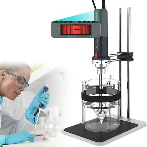 Lab Homogenizer 9000-25000 RPM 6 Speed Handheld Homogenizer Emulsifier with H-Stand 316 Stainless Steel Probe for 150-10000 ML Small Homogenizer for Cosmetic Lotion Laboratory 25mm in Saudi Arabia